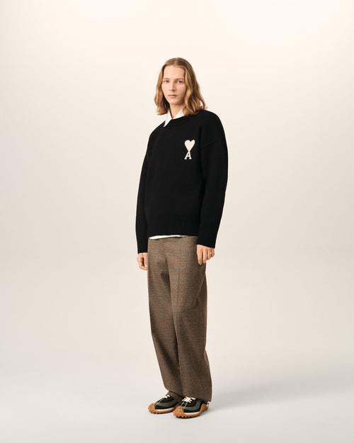 Pull noir en laine Ami de Coeur - Homme - 6 - AMI Paris - Ami Paris
