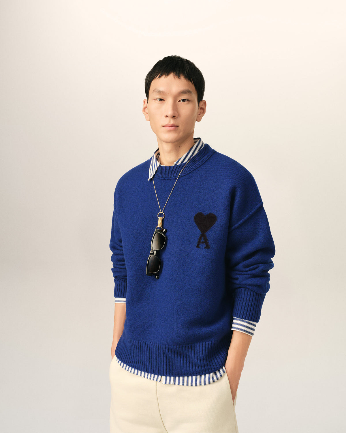 Ami de Coeur Pullover aus blauer Wolle - 2
