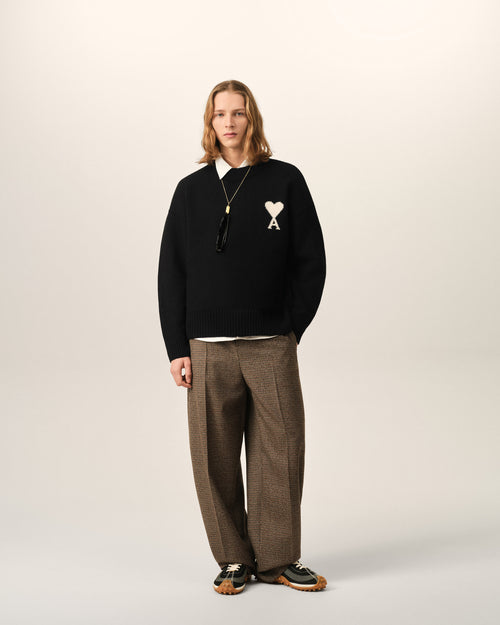 Pull noir en laine Ami de Coeur - Homme - 3 - AMI Paris - Ami Paris