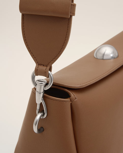 Sac Carrousel marron en cuir de veau - Femme - 14 - AMI Paris - Ami Paris