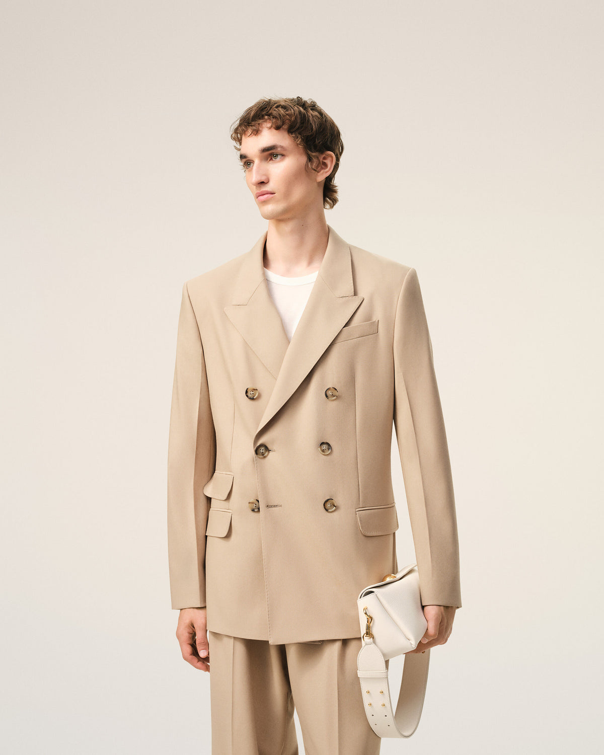 Sac Carrousel Blanc en Cuir De Veau - 2