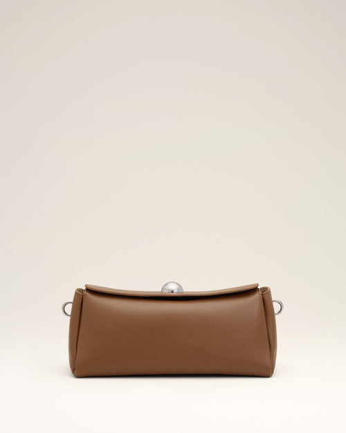 Sac Carrousel marron en cuir de veau - Femme - 11 - AMI Paris - Ami Paris
