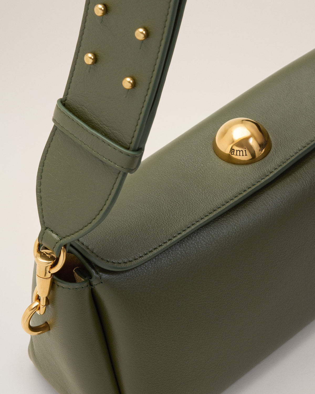 Sac Carrousel Vert en Cuir De Veau - 13