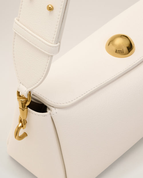Sac Carrousel Blanc en Cuir De Veau - Homme - 6 - AMI Paris - Ami Paris