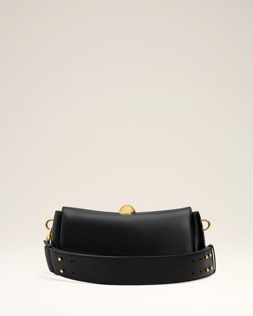 Sac Carrousel noir en cuir de veau - Homme - 5 - AMI Paris - Ami Paris