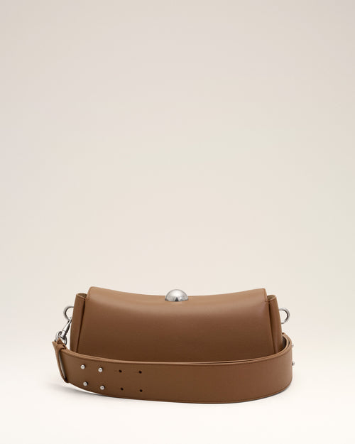 Sac Carrousel marron en cuir de veau - Homme - 5 - AMI Paris - Ami Paris