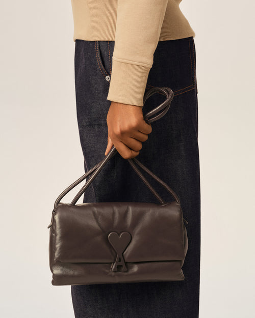 Sac Voulez-Vous Marron En Cuir de vachette - Femme - 8 - AMI Paris - Ami Paris