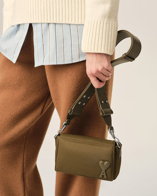 Sac lunch box Marcel marron en nylon - Femme - 8 - AMI Paris - Ami Paris