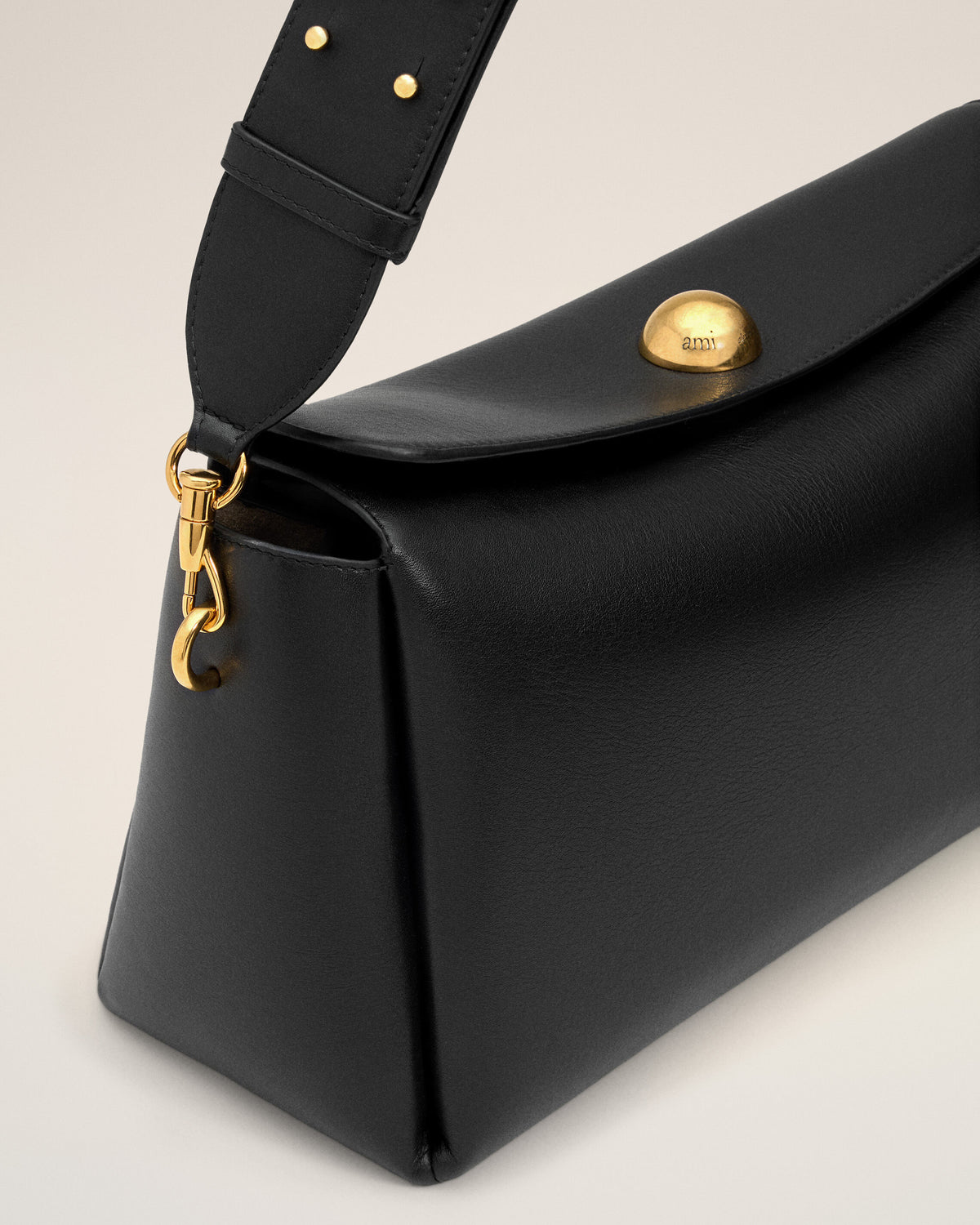 Sac Carrousel moyen noir en cuir de veau - 6
