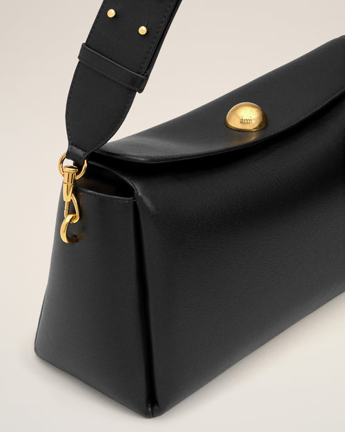 Sac Carrousel moyen noir en cuir de veau - Homme - 6 - AMI Paris - Ami Paris