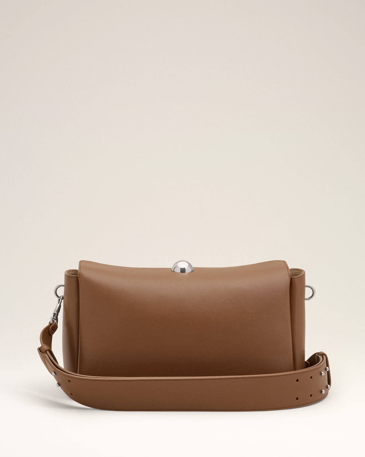 Sac Carrousel moyen marron en cuir de veau - 5
