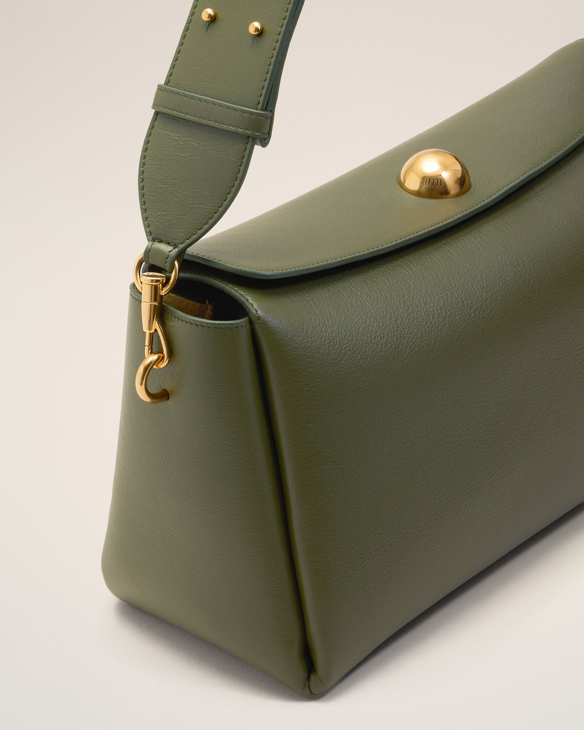 Sac Carrousel Moyen Vert en Cuir De Veau - 14