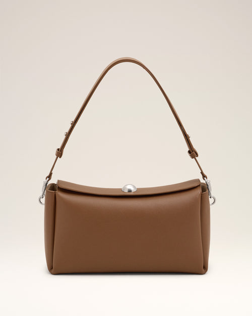 Sac Carrousel moyen marron en cuir de veau - Femme - 8 - AMI Paris - Ami Paris
