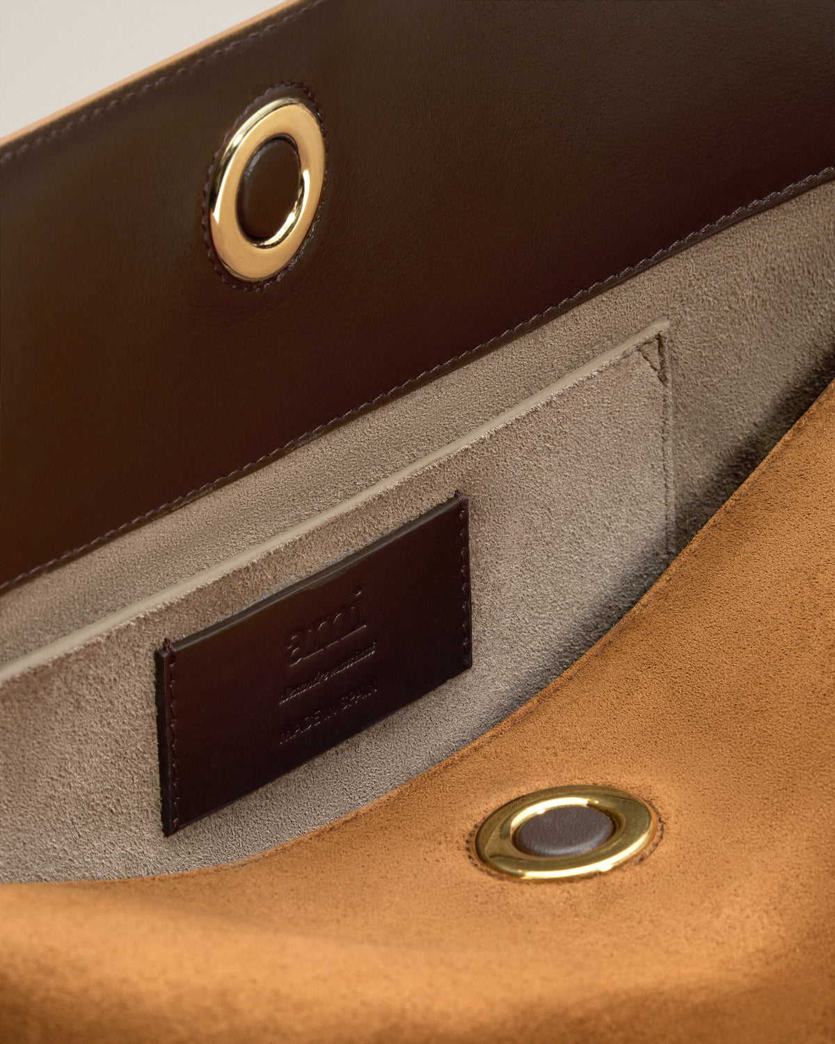 Sac Marron Carrousel Moyen En Cuir Velours - 7