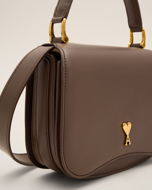 Brown cowhide leather Paris Paris top handle bag - Man - 5 - AMI Paris - Ami Paris