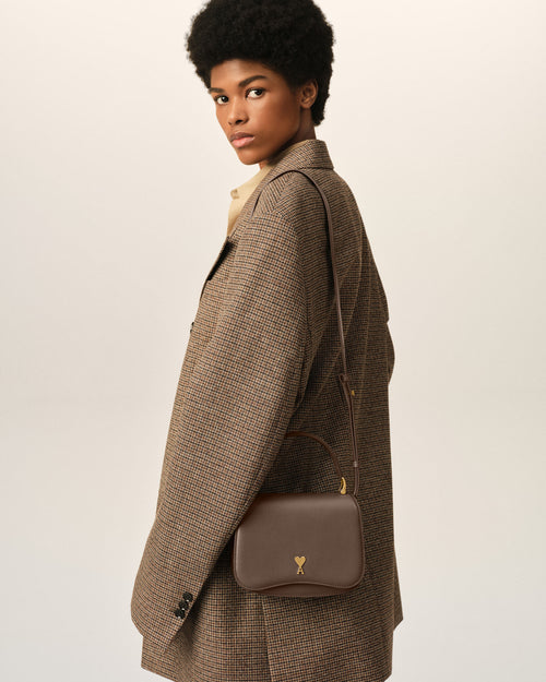 Brown cowhide leather Paris Paris top handle bag - Woman - 9 - AMI Paris - Ami Paris
