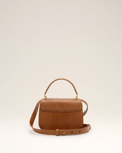 Brown lizard embossed cowhide leather Paris Paris top handle bag - Man - 4 - AMI Paris - Ami Paris