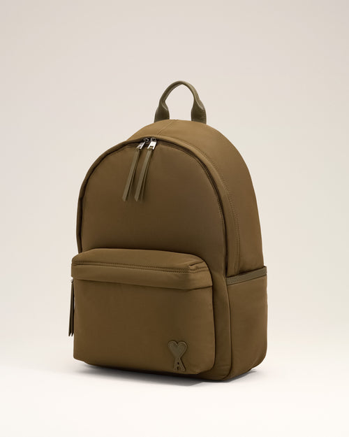 Sac à dos Marcel marron en nylon - Homme - 3 - AMI Paris - Ami Paris