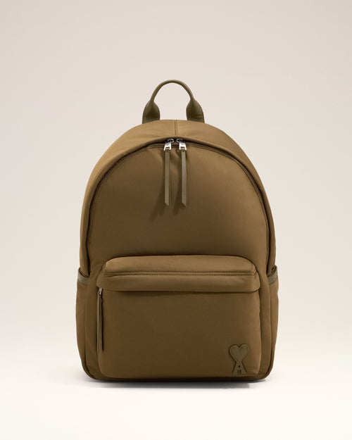 Sac à dos Marcel marron en nylon - Femme - 7 - AMI Paris - Ami Paris