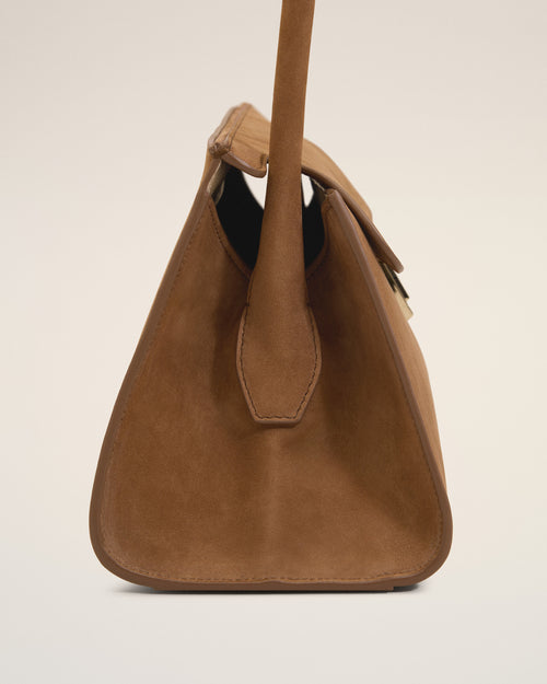 Bolso Mimi pequeño de piel de vaca marrón - Mujer - 12 - AMI Paris - Ami Paris