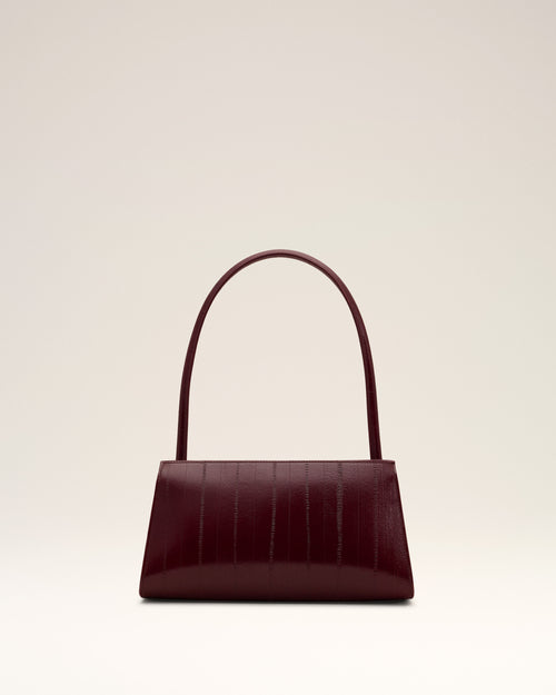 Bolso Mimi pequeño de piel de becerro burdeos - Mujer - 10 - AMI Paris - Ami Paris