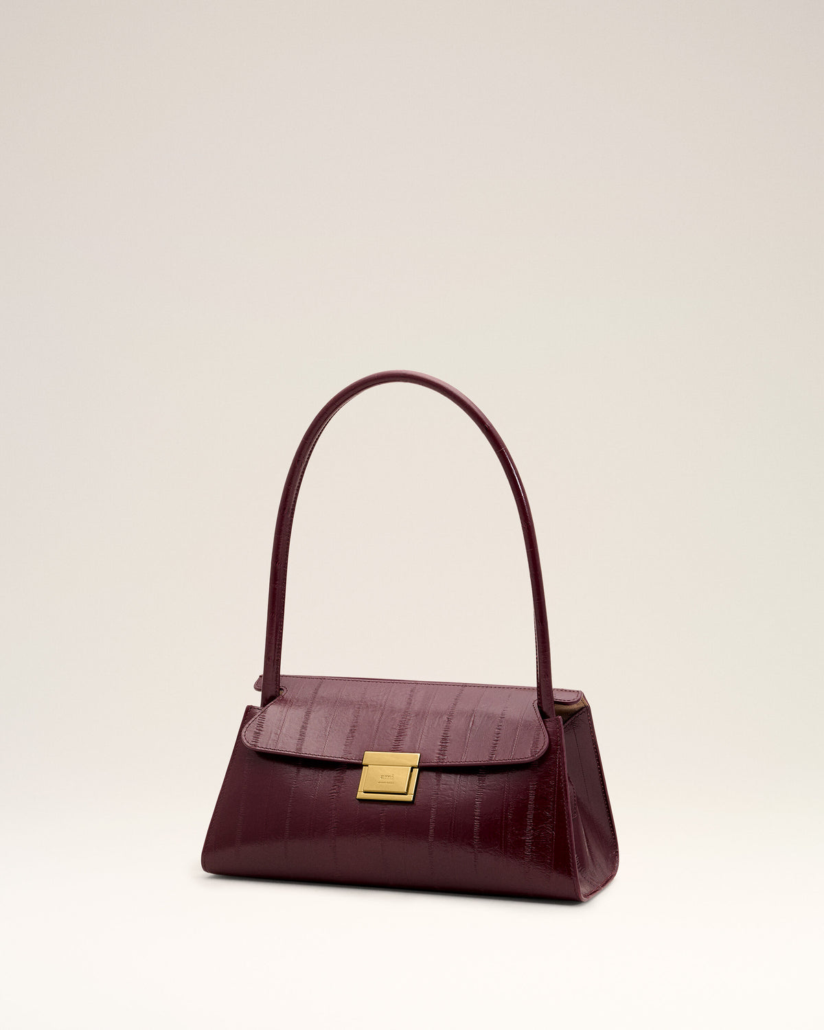 Bolso Mimi pequeño de piel de becerro burdeos - 9