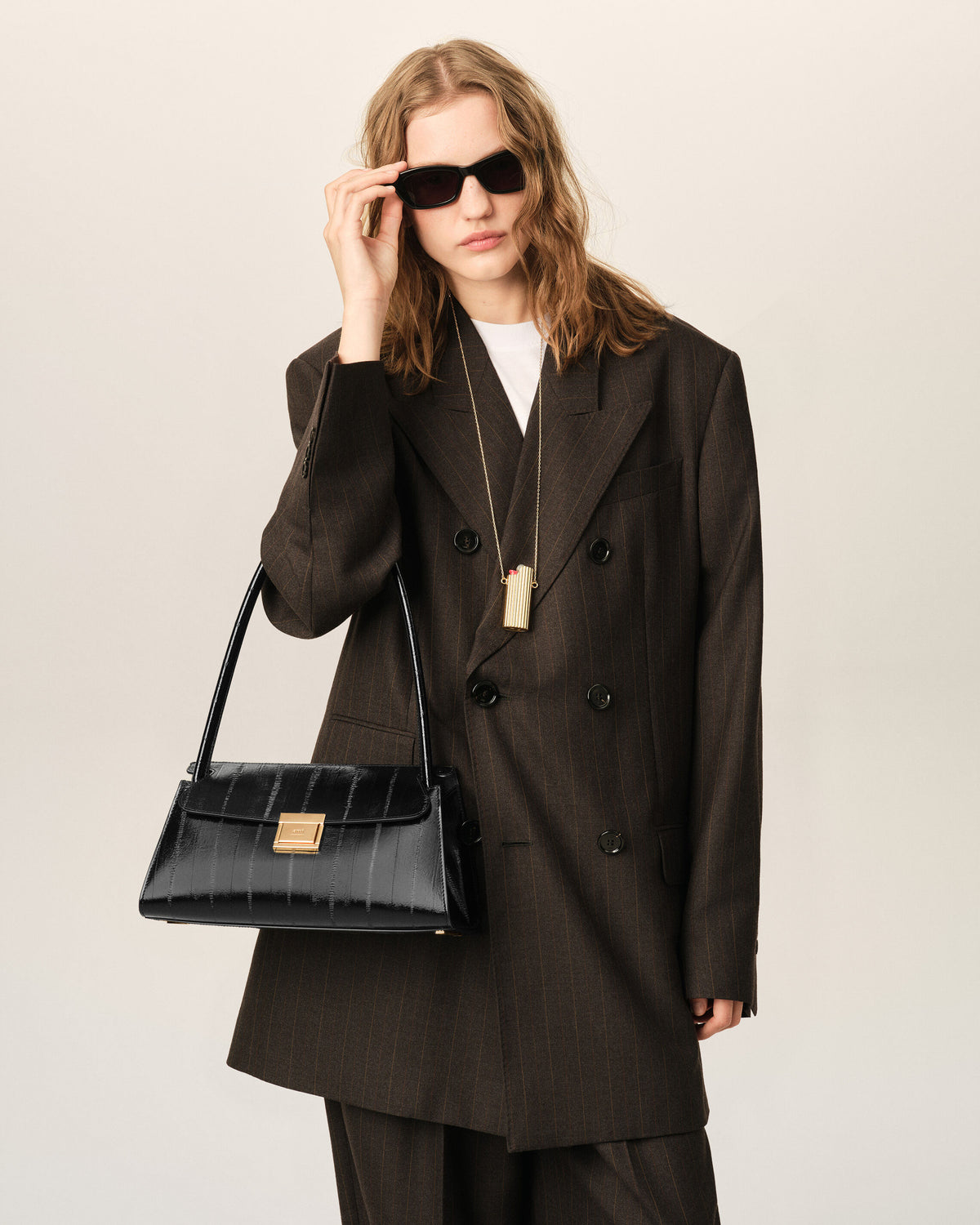 Small black cow leather Mimi bag - 9