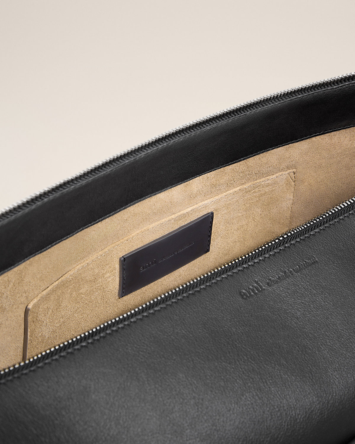 Black large cow leather Carrousel zipped bag - 7