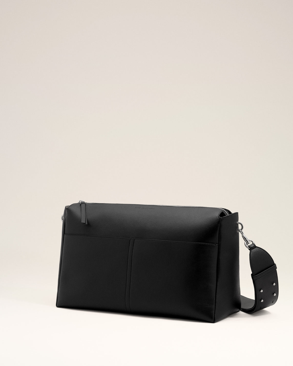 Black large cow leather Carrousel zipped bag - 11
