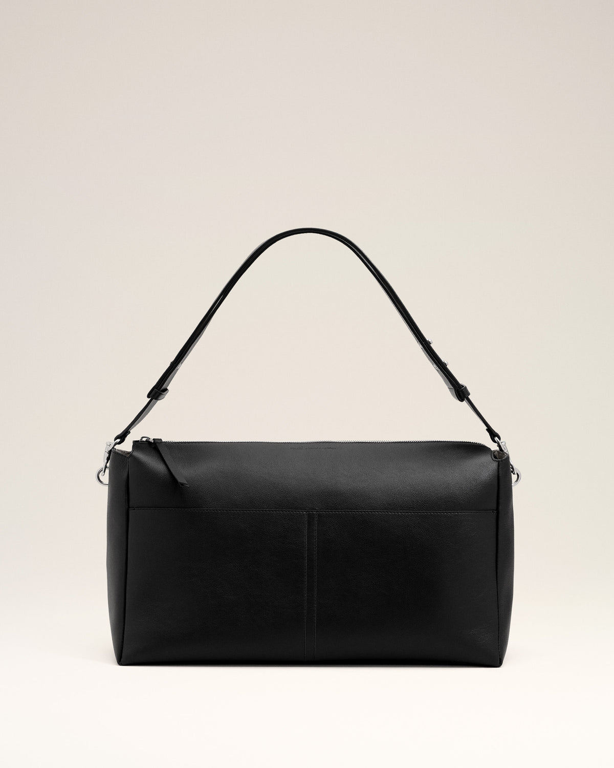 Black large cow leather Carrousel zipped bag - 8