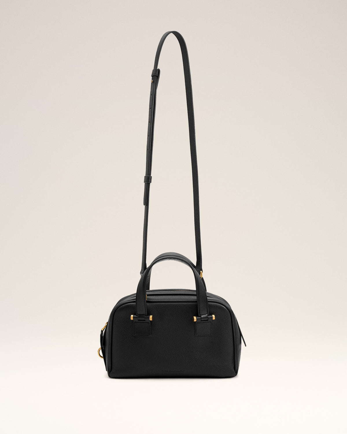 Small black cowhide leather Georges bowling bag - 3