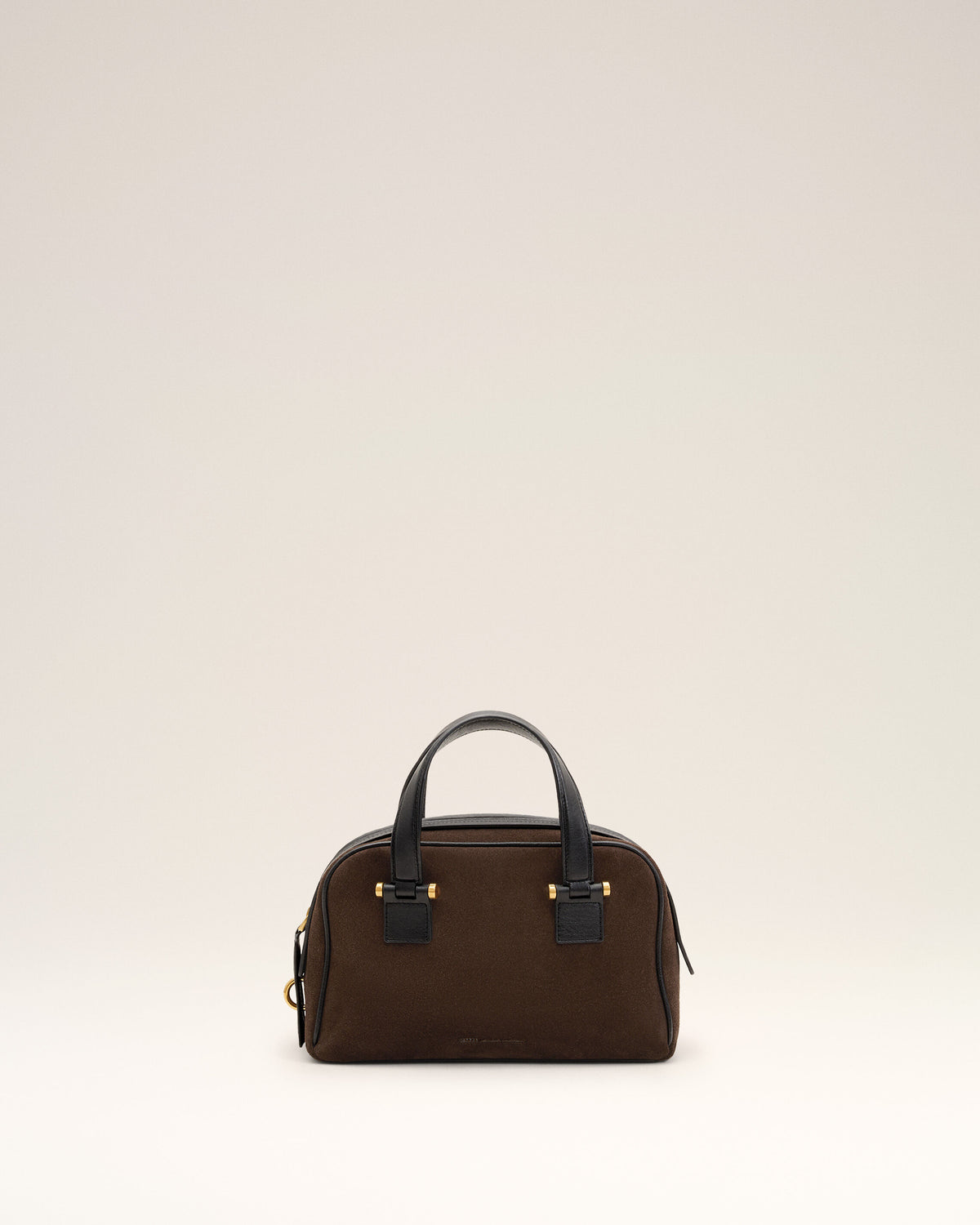 Small brown cow leather Georges bowling bag - 8