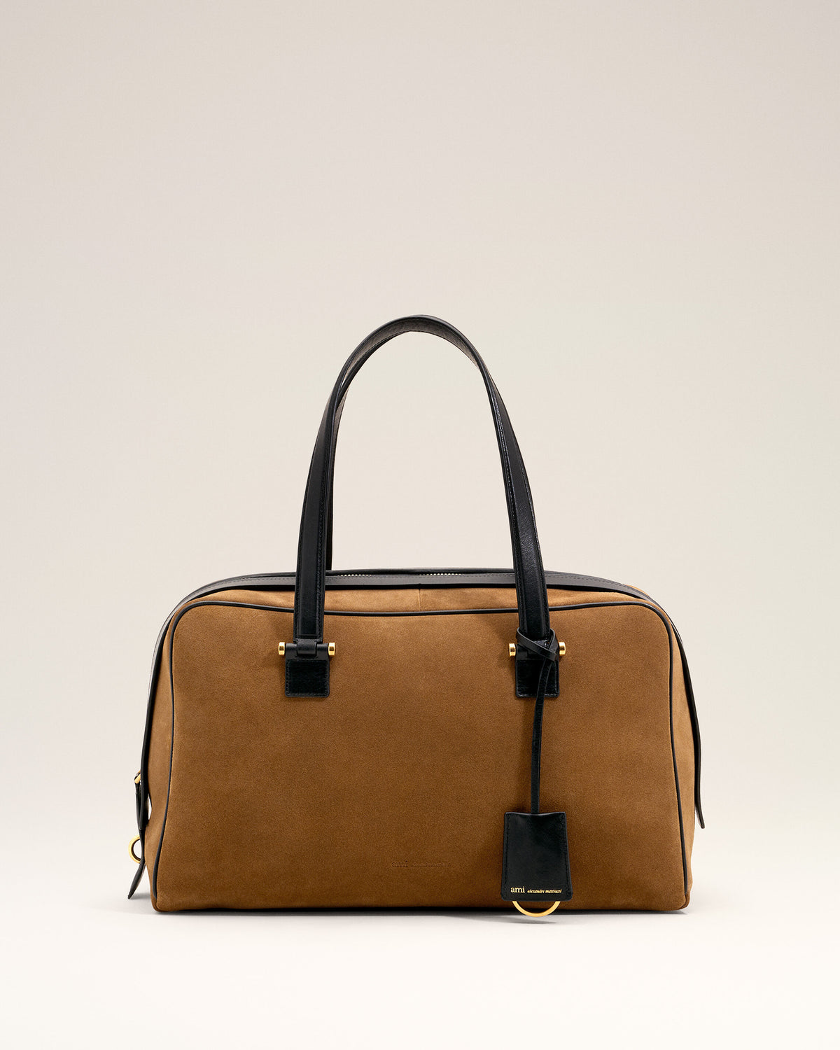 Sac bowling Georges marron en cuir de veau - 1