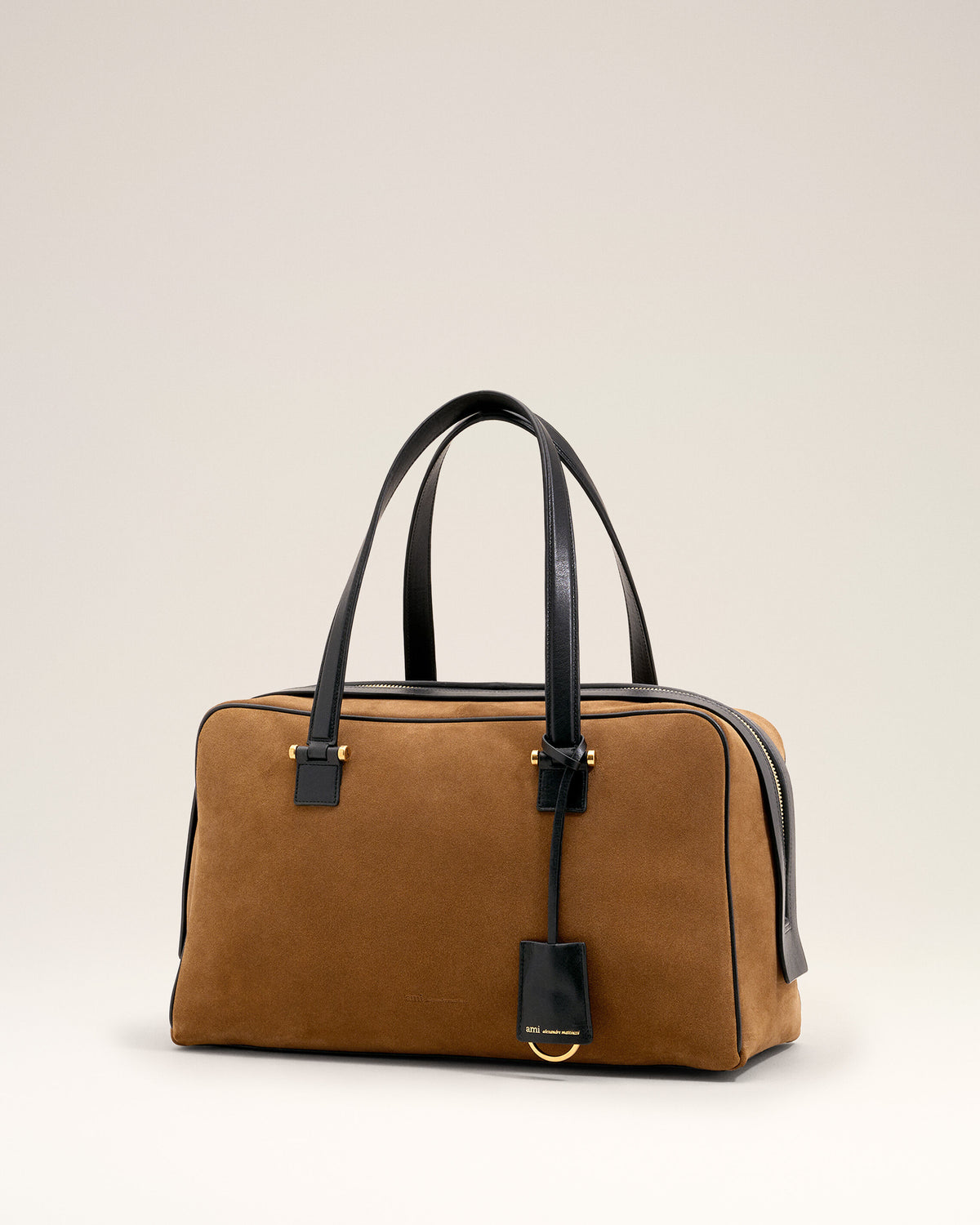 Sac bowling Georges marron en cuir de veau - 3