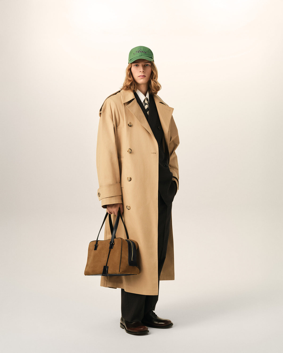 Sac bowling Georges marron en cuir de veau - 2