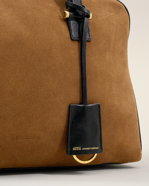 Sac bowling Georges marron en cuir de veau - Femme - 12 - AMI Paris - Ami Paris