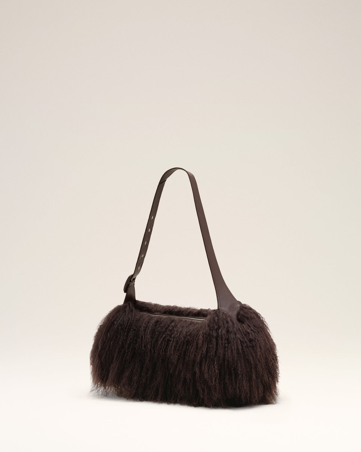 Small brown lamb shearling Etienne crossbody bag - 3