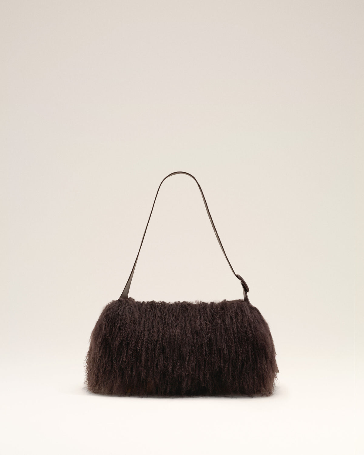 Small brown lamb shearling Etienne crossbody bag - 4