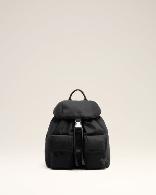Petit sac à dos à rabat Marcel beige en nylon - Homme - 1 - AMI Paris - Ami Paris