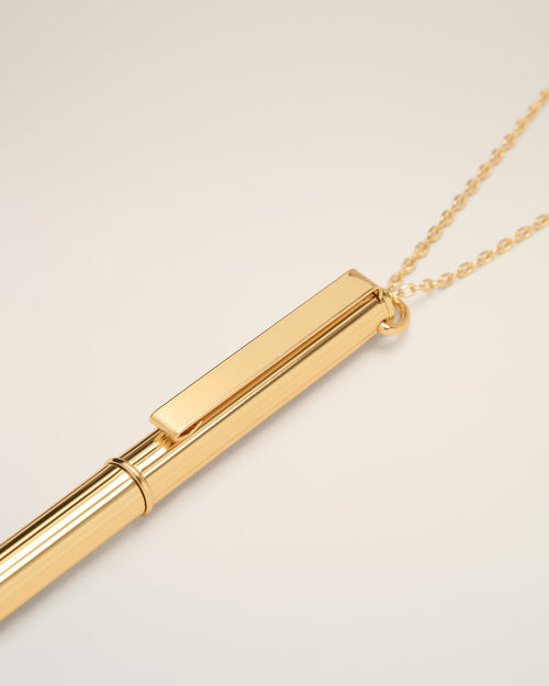 Gold brass pen pendant necklace - Man - 3 - AMI Paris - Ami Paris