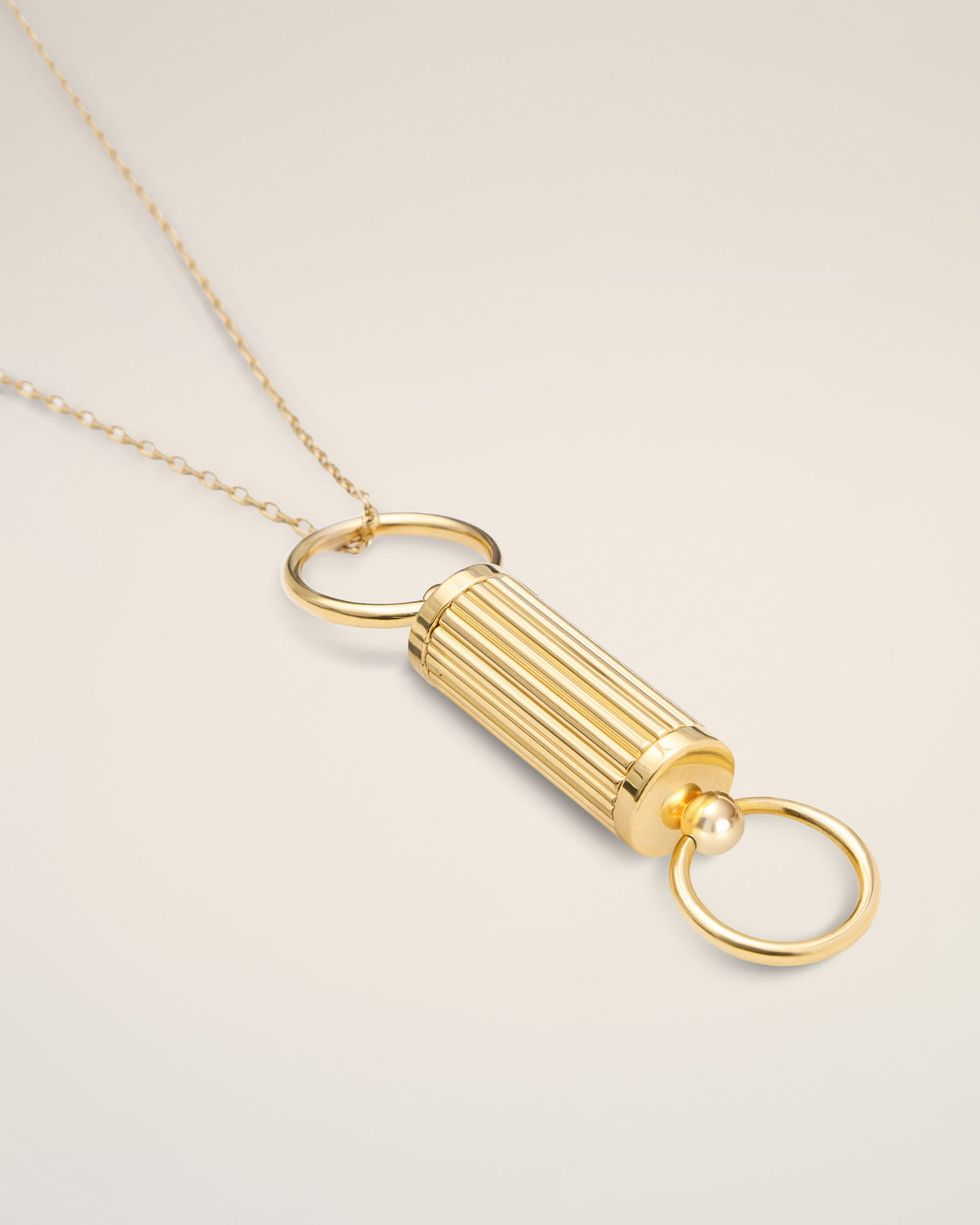Collier à pendentif porte lunettes en laiton doré - 7