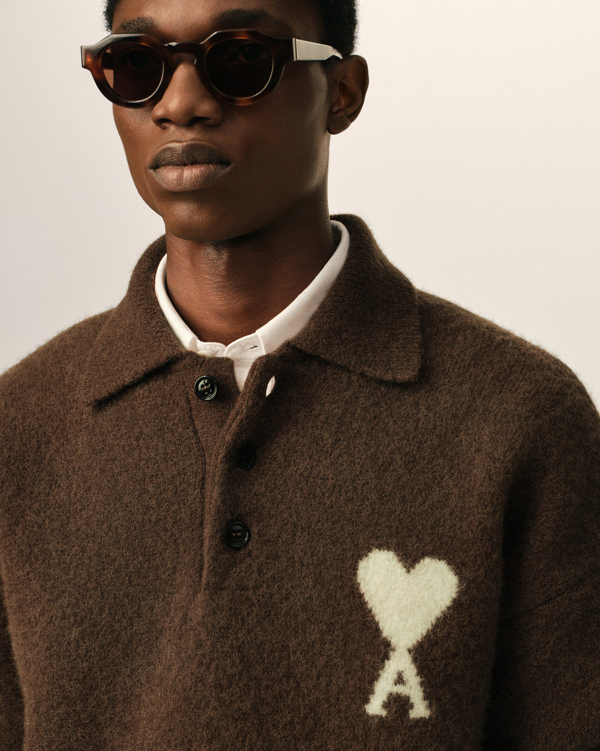 Brown alpaca polo with Ami de Coeur - 4