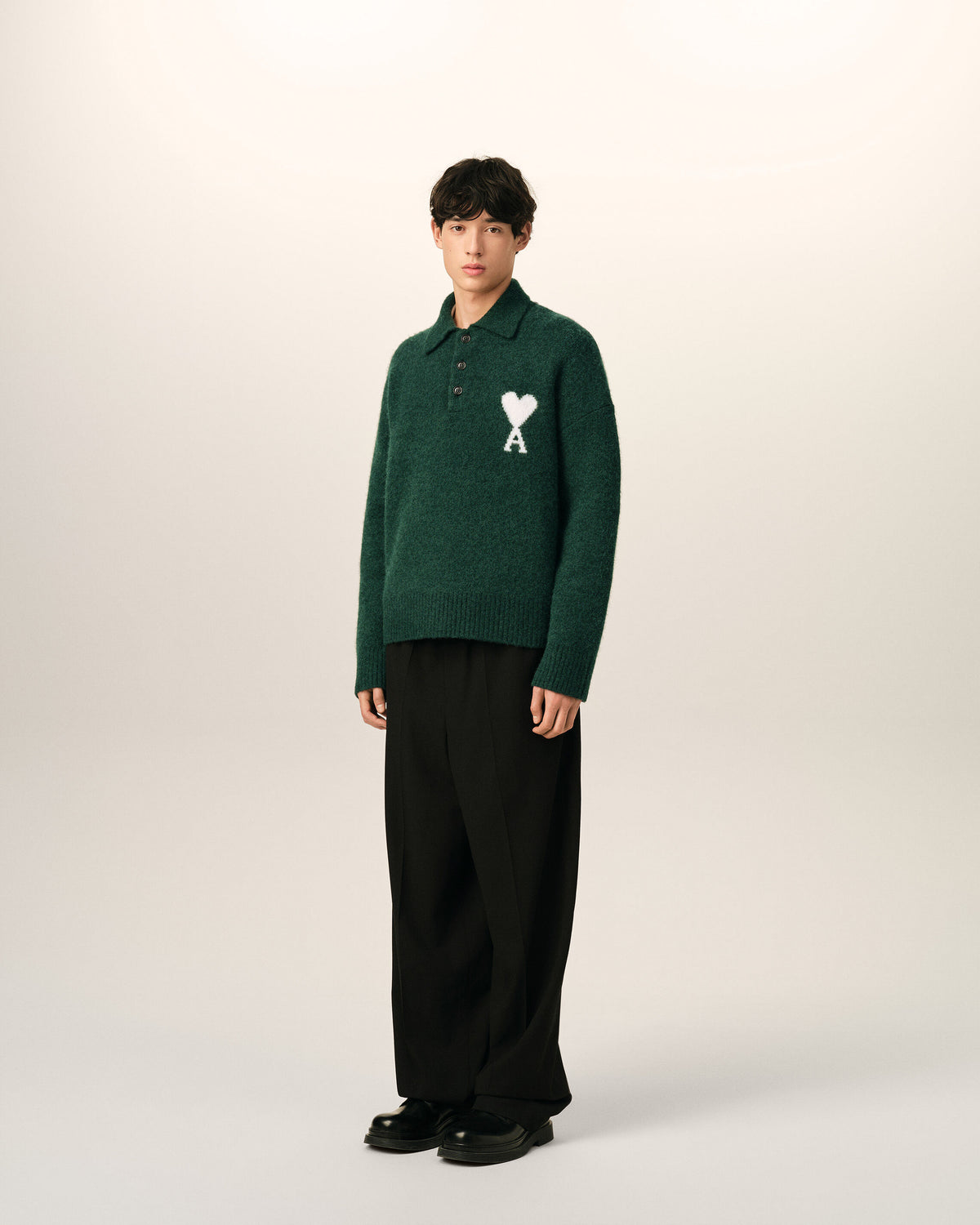 Green alpaca polo with Ami de Coeur - 6