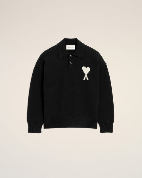 Polo Ami de Cœur in lana nera - Donna - 7 - AMI Paris - Ami Paris