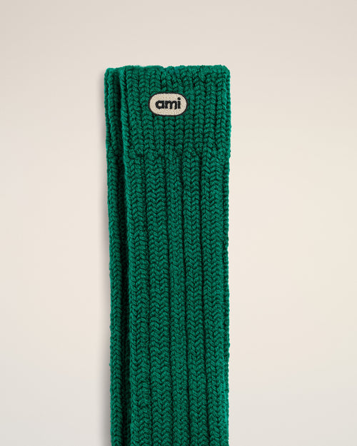 Chaussettes vertes en laine patch Ami - Homme - 3 - AMI Paris - Ami Paris