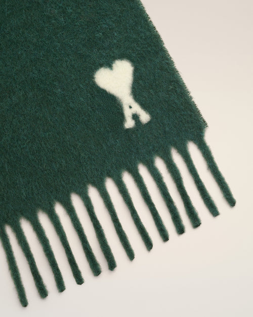 Sciarpa Ami de Cœur in alpaca verde - Uomo - 3 - AMI Paris - Ami Paris
