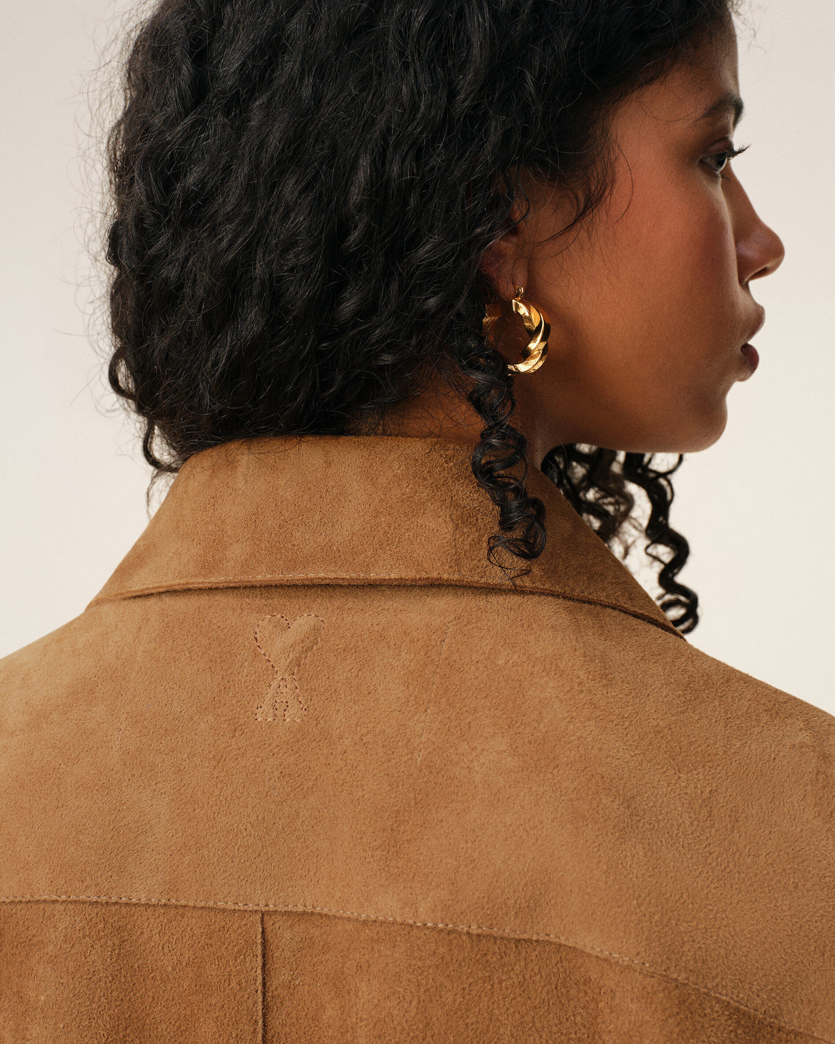 Surchemise Marron Boutonnée en Cuir De Chèvre - 11