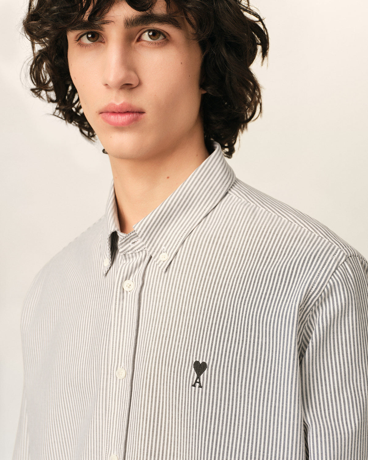Black striped cotton shirt with Ami de Coeur - 4