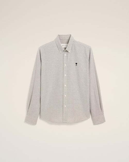                                 Camisa Ami de Cœur de algodón a rayas negras - 3                             - Ami Paris