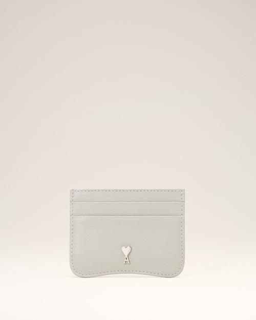 Grey Paris Paris zipped cowhide leather card holder - Woman - 4 - AMI Paris - Ami Paris